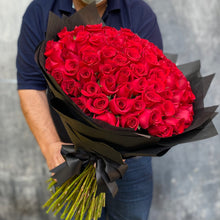 Load image into Gallery viewer, 100 Red Roses Hand-Crafted Bouquet
